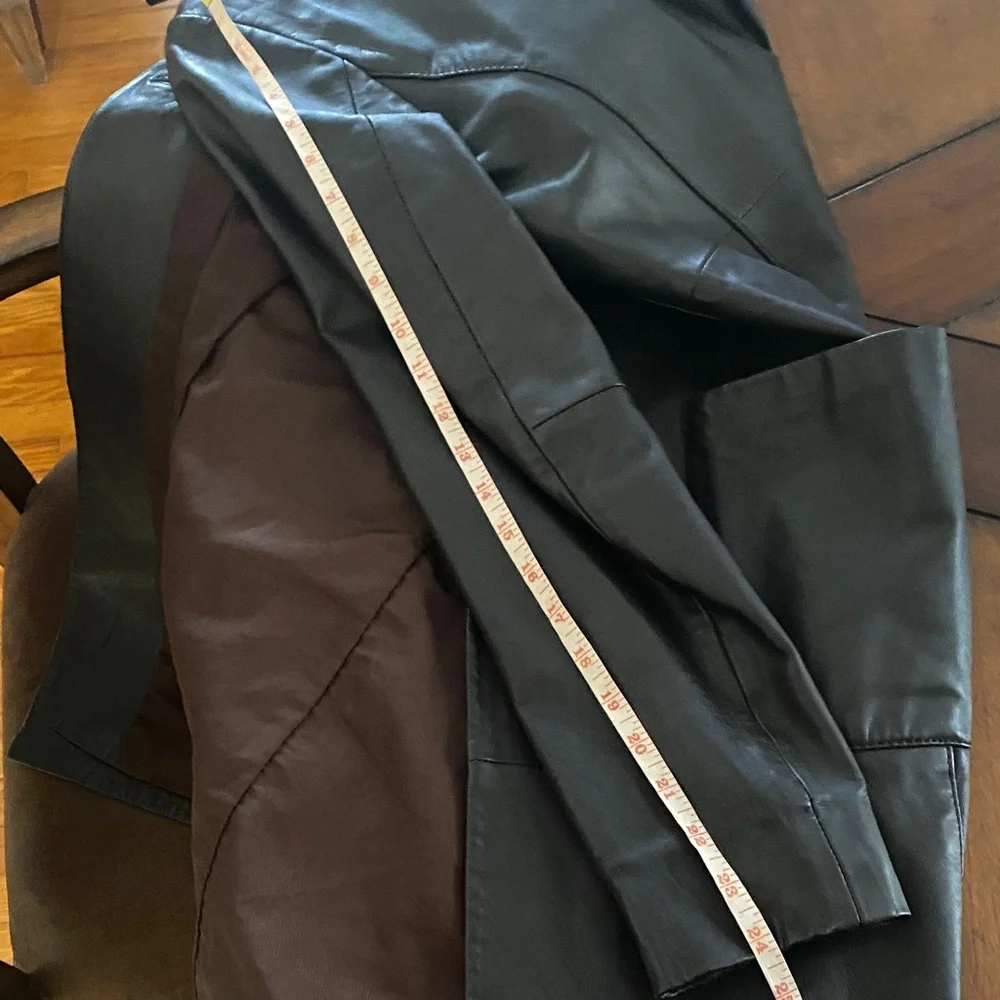 Zara Sleek Black Genuine Real Leather Jacket: Black and Brown - Picture 12 of 16